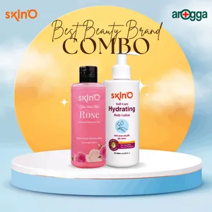 SkinO Glow Your Skin Rose Scented Shower Gel 220ml with SkinO Soft Care Hydrating Body Lotion 220ml Combo